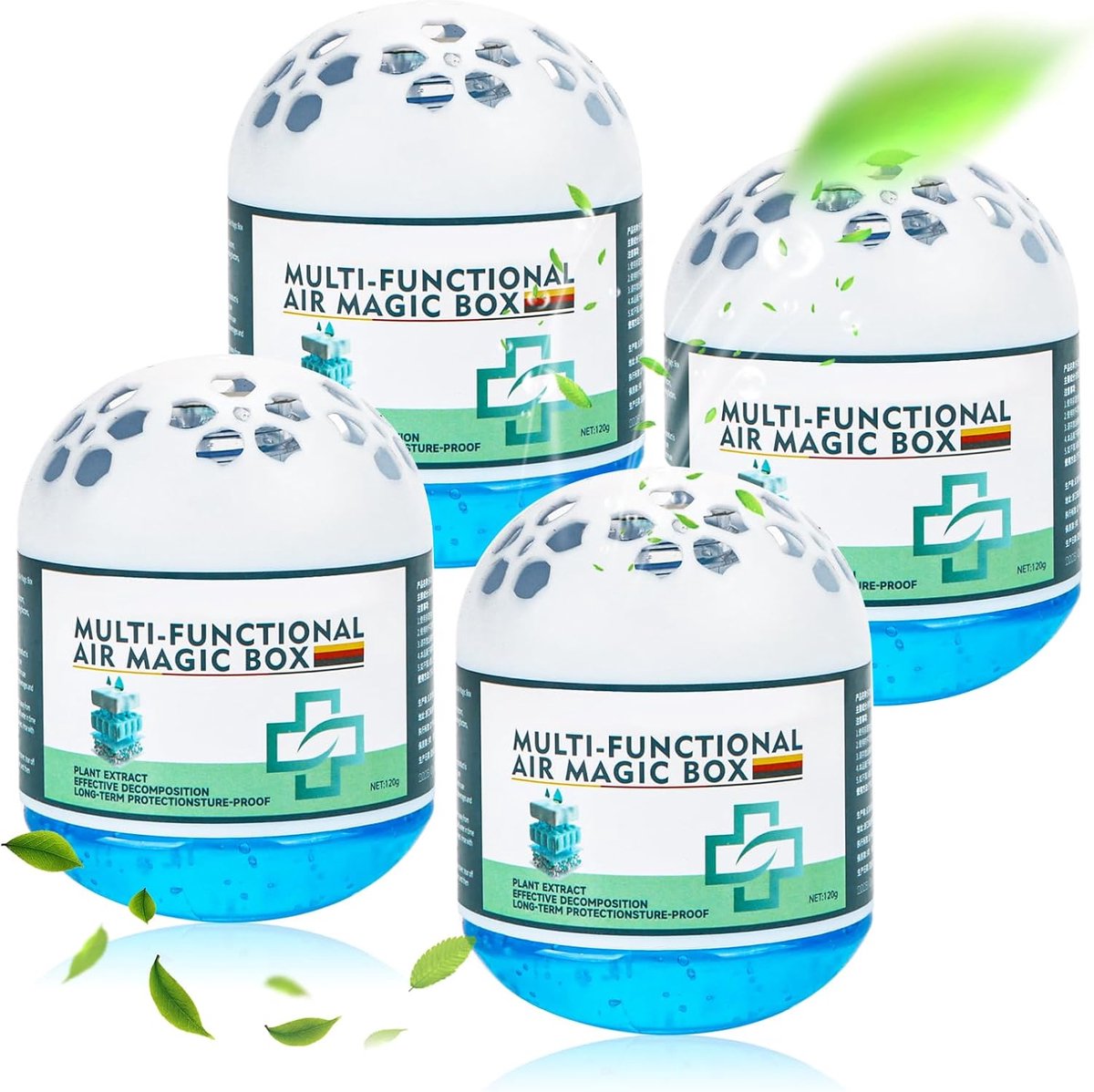 SnelShoppen - Magics Stofverwijderingsbox voor Binnen, 4 Stuks, Multifunctionele Air Magic Box, Automatische Stofverzameling, Luchtreiniger, Duurzaam,