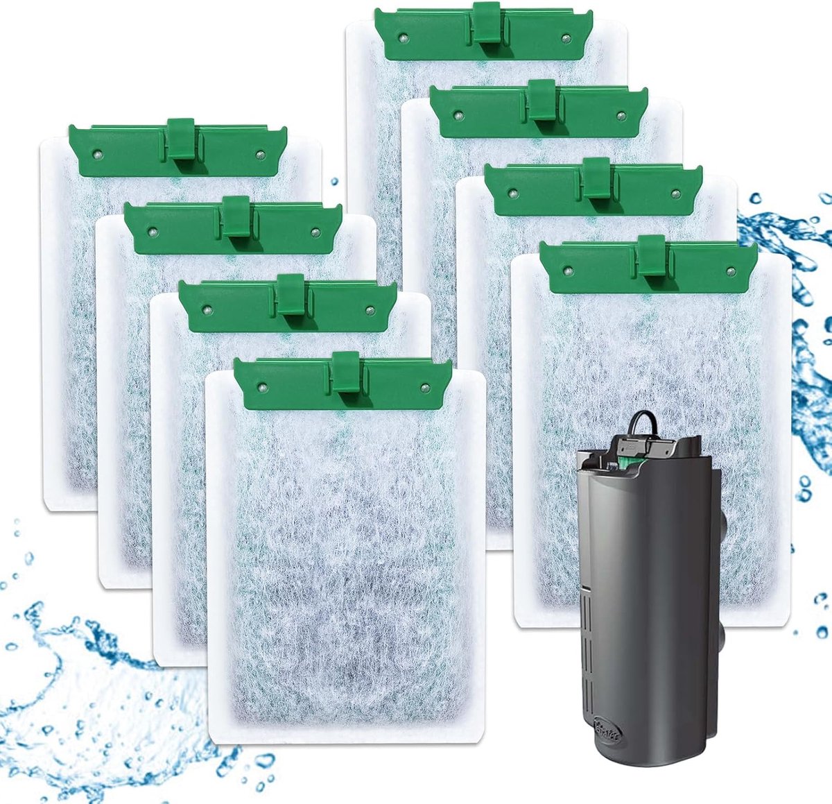 SnelShoppen - Haliya Vervangingsfilter met Actieve Koolstof en Zeoliet, Filterpads (A-8 Stuks) voor Dierenfiltratiesystemen