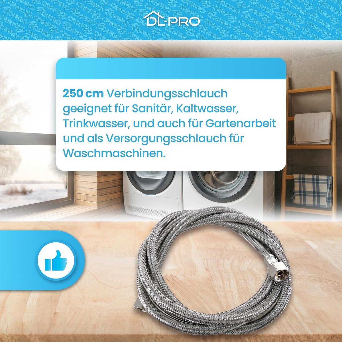 Douche slang 2,5 m flexibel - RVS met zeef - Voor wateraansluiting - Geschikt voor sanitair - SnelShoppen
