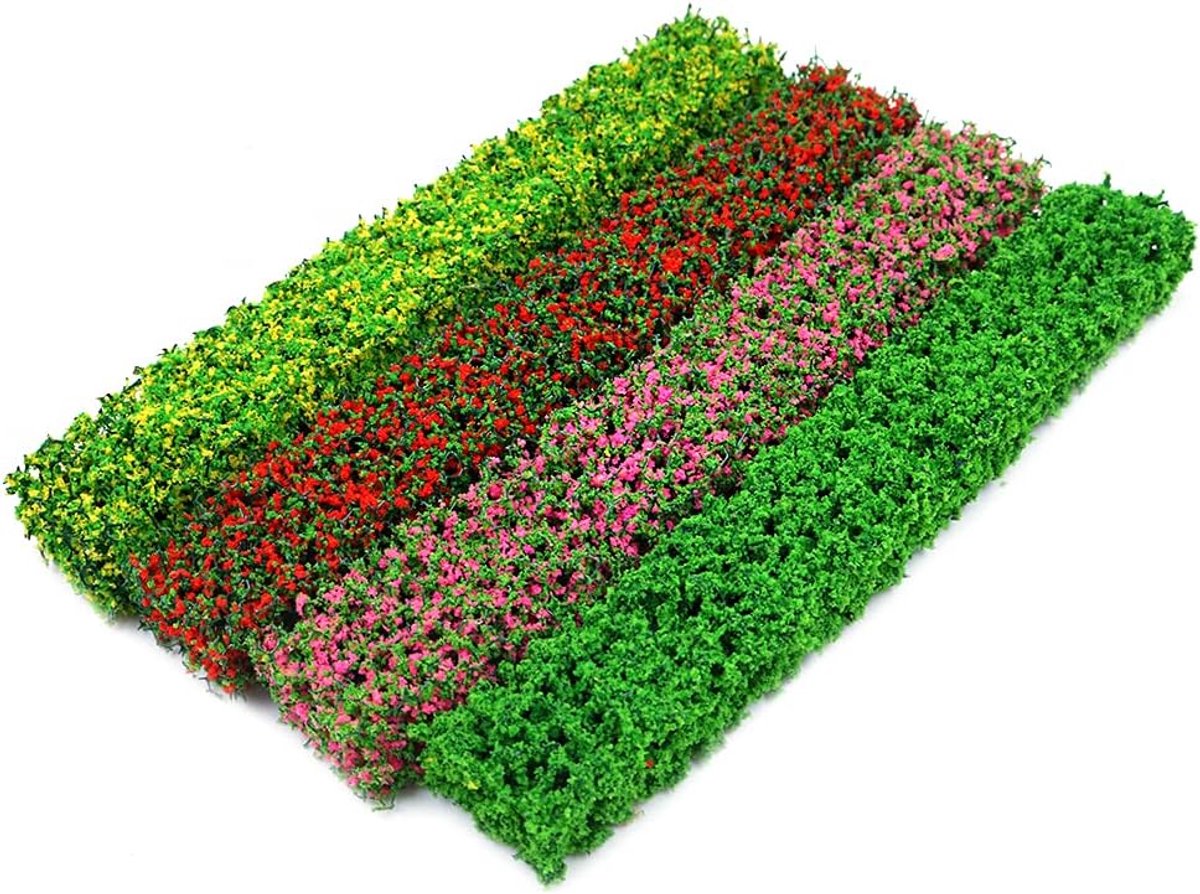 Miniatuur struiken 8 stuks - 4 kleuren - kunstmatige vegetatie - ideaal voor modelbouw - SnelShoppen