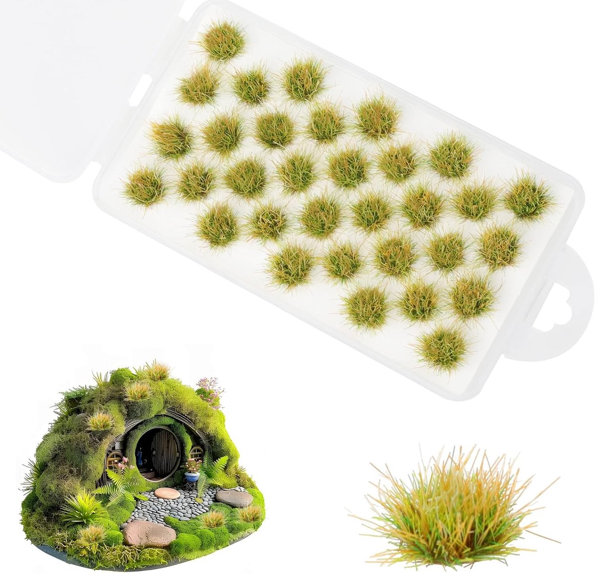 Modelgras 32 Stuks - Kunstgras Laaglandstruiken - Diorama Benodigdheden - Perfect voor Gaming Terrain - SnelShoppen