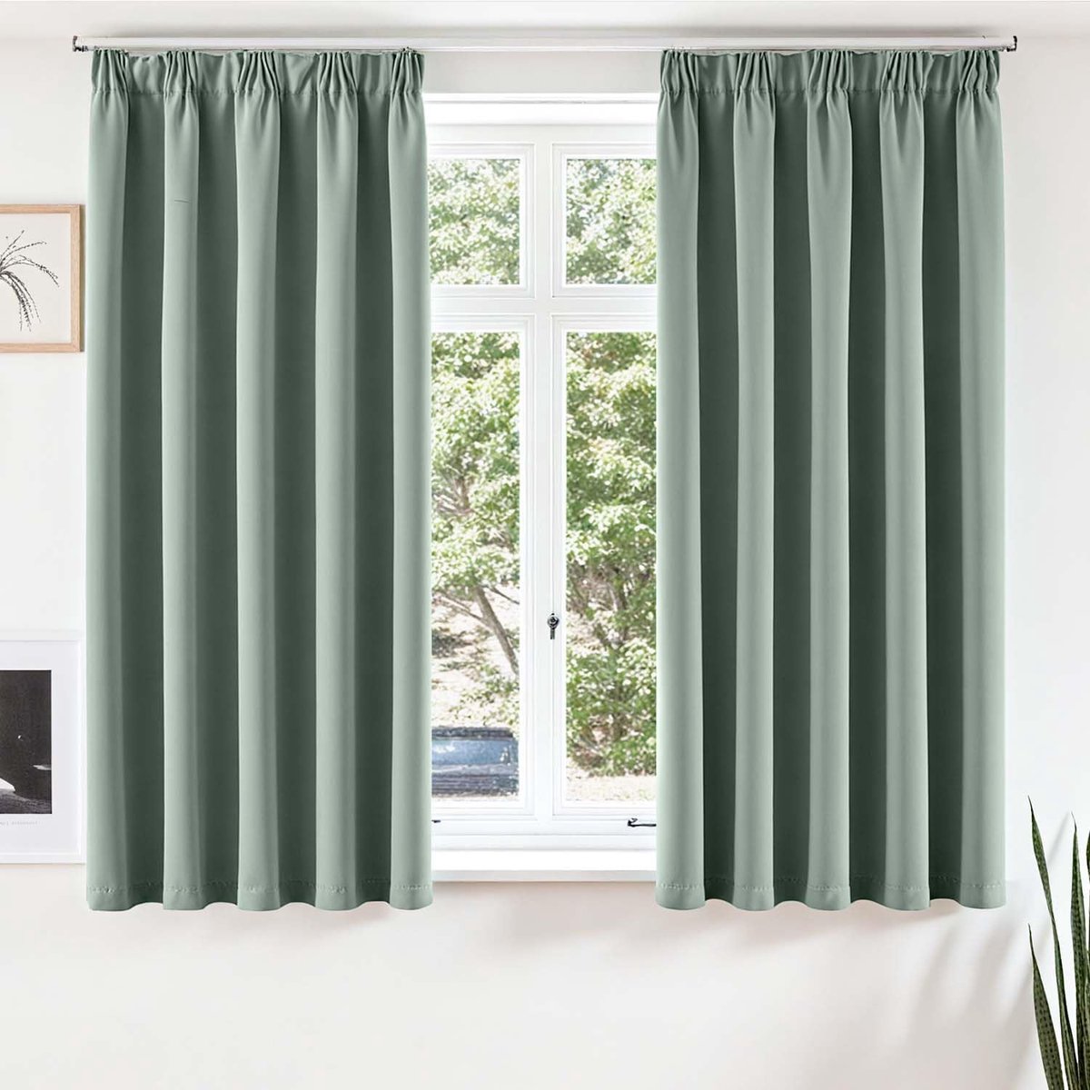 Gordijnen met Rimpel Opaak 160 x 140 cm - Set van 2 - Thermisch Blackout - Ideaal voor woonkamer en slaapkamer - SnelShoppen