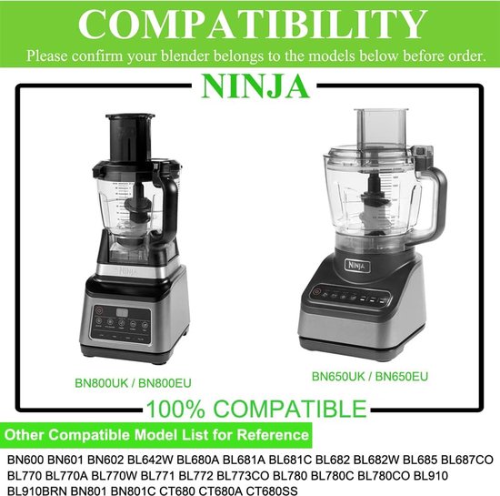 SnelShoppen - Snijmessen Geschikt voor Ninja Keukenmachine en Blender Auto-iQ BN800EU/BN650EU Vervangend Onderdeel voor Nutri Ninja Kookkom 1.8 L van Snelshoppen — afbeelding 3
