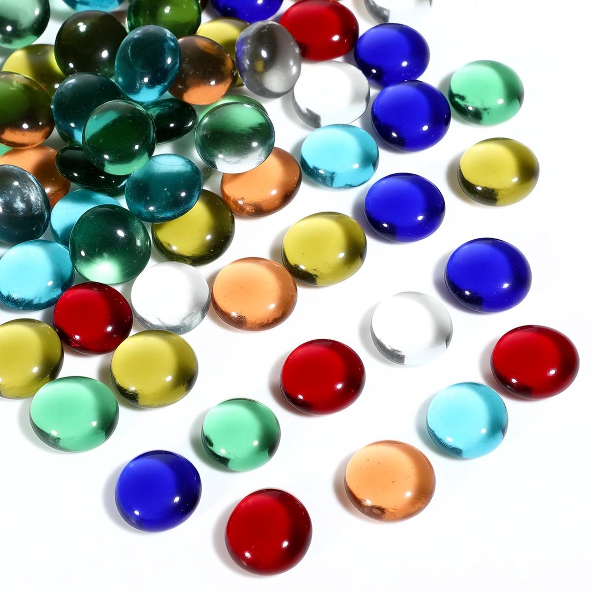 Decoratieve glazen steentjes 210 stuks - kleurrijk - 15-20 mm - ideaal voor aquaria en vases - ShopVlot