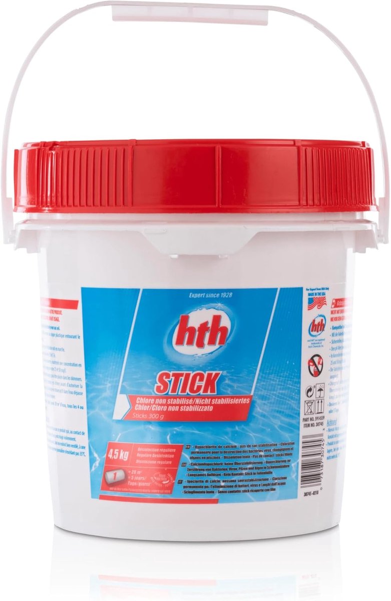 Chloorstaven 300 g - Niet gestabiliseerd - Langzaam oplosbaar - Voor effectieve waterbehandeling - ShopVlot