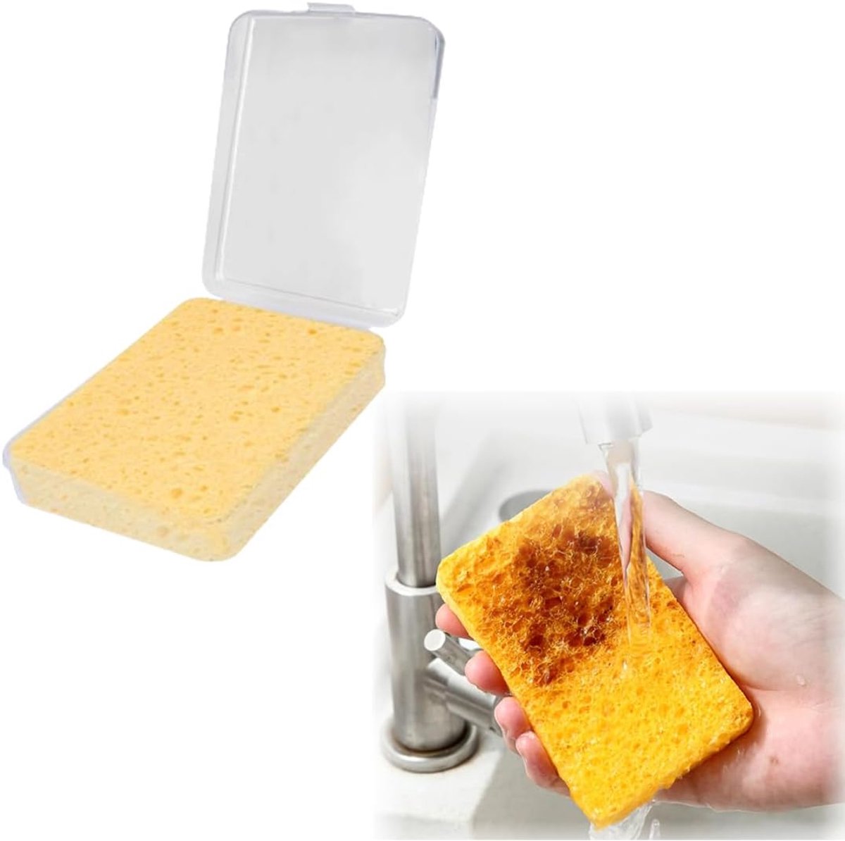Schoonmaakwaterverf spons 10,5 x 8 x 2 cm - Absorberende rechthoekige schilder spons - Ideaal voor kunstprojecten - ShopVlot
