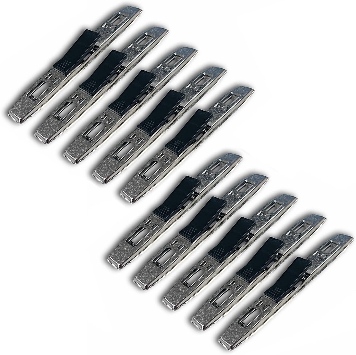 Thijox - ggm Tippniederhalter Mappenklem 123mm voor ordners en ringmappen, Metalen Klemmen, 10 Stuks, Ideaal voor Kantoor en School