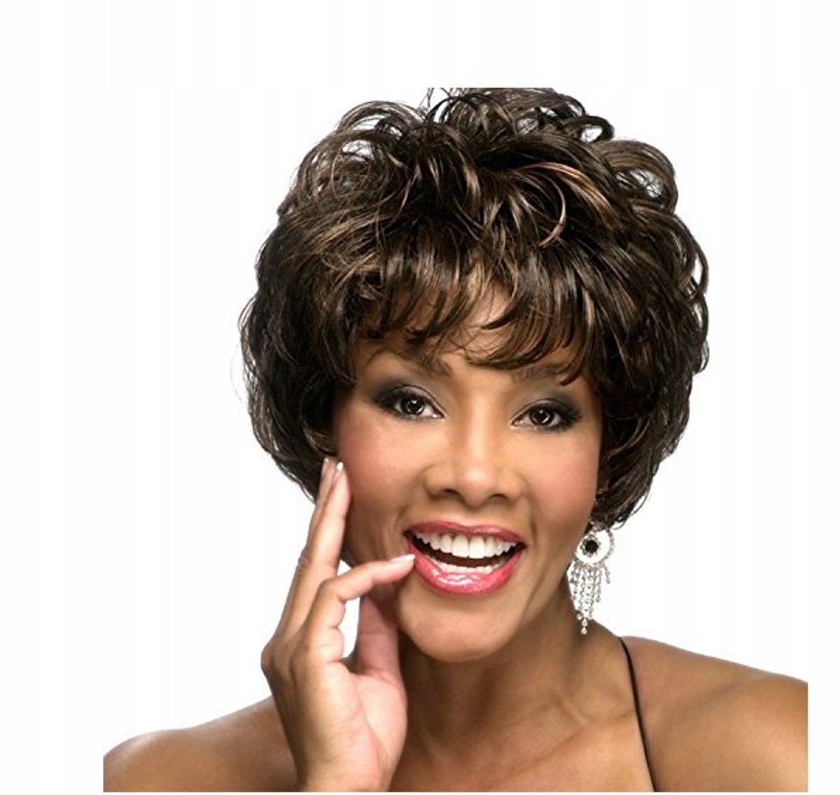 Whitney Houston Pruik Kort Haar Cosplay Verkleedkostuum W8