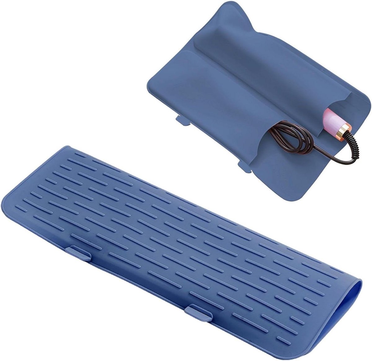 Hittebestendige Mat - Opbergzak Stylingtool - Stylingapparatuur Beschermen - Direct Opbergen - 30 x 20.5 cm - Blauw