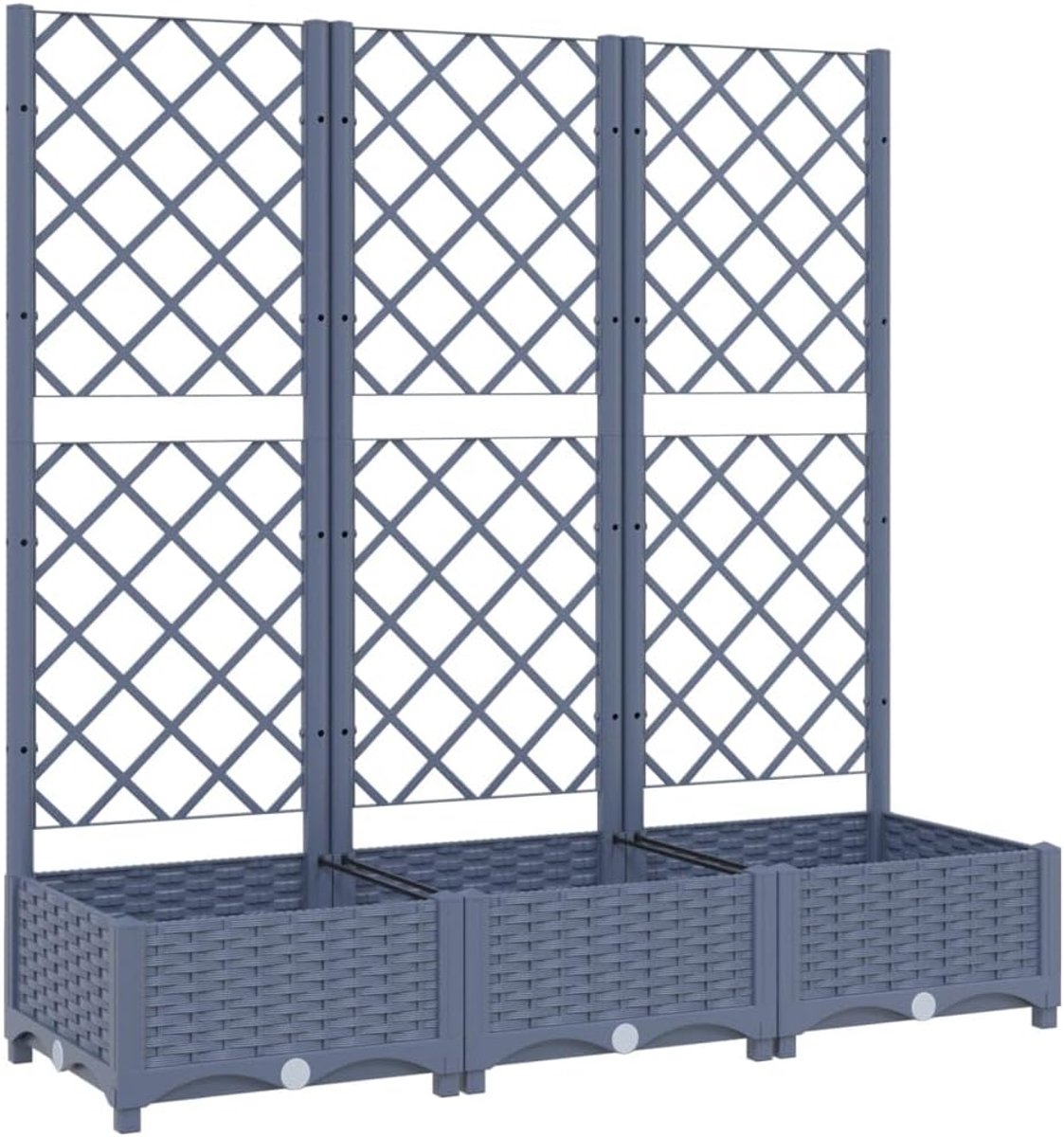 Bloembak met Trellis - Duurzaam PP - 120x40x121,5cm - Merkloos