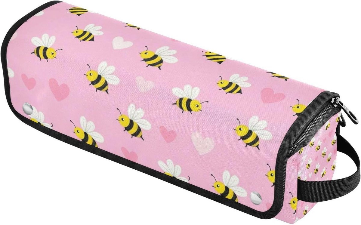 Reistas Haargereedschap - Opberger Krultang Stijltang - Stylingtools Meenemen - Hittebestendige Mat - 37 x 10 cm - Roze