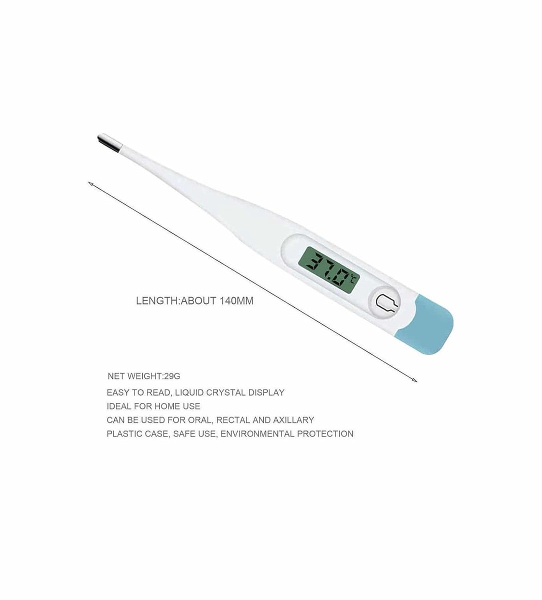 SnelShoppen - HK-901 Digitale Thermometer - Nauwkeurig, Snel, Gemakkelijk te Lezen, Laatste Geheugenherinnering, Medisch Gebruik, Voor Kinderen en Vol