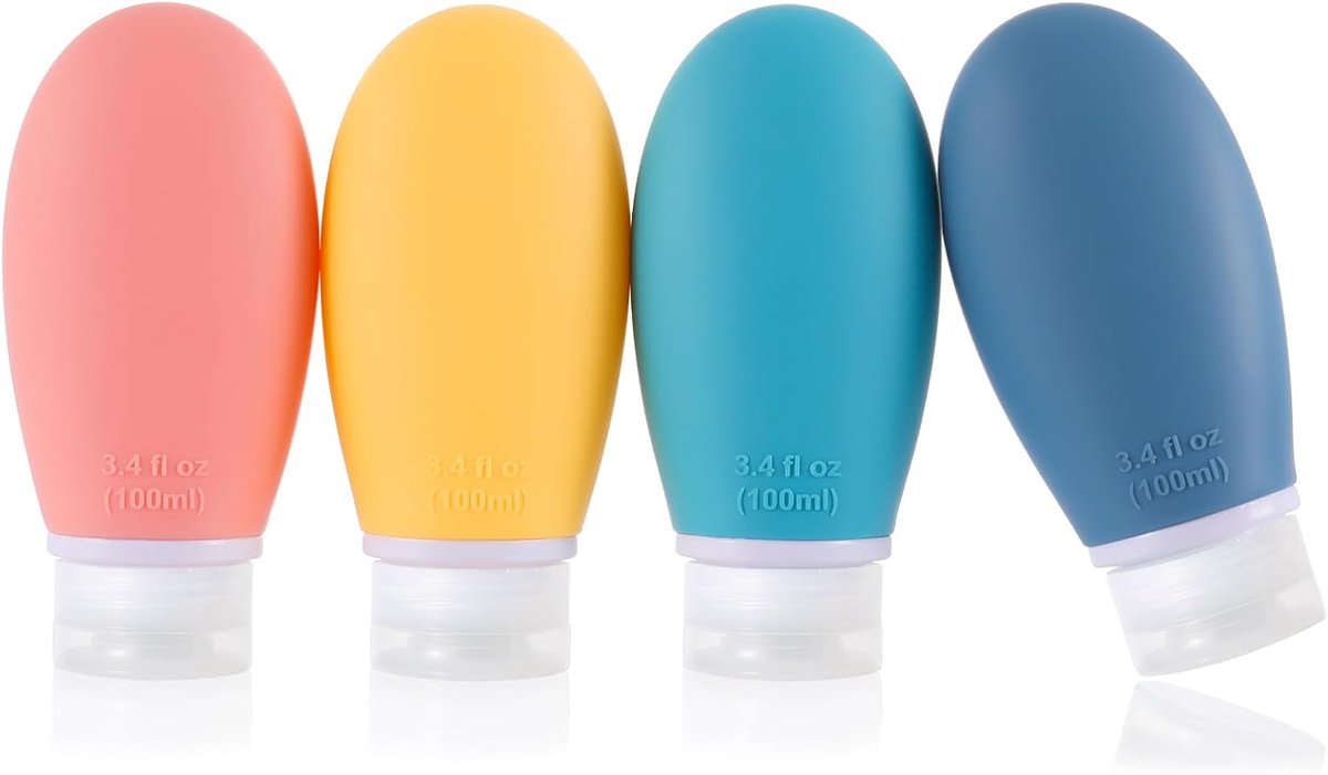 Reisflessen 100ml - Lekvrij - Squeezy siliconen - Perfect voor shampoo en conditioner - ShopVlot