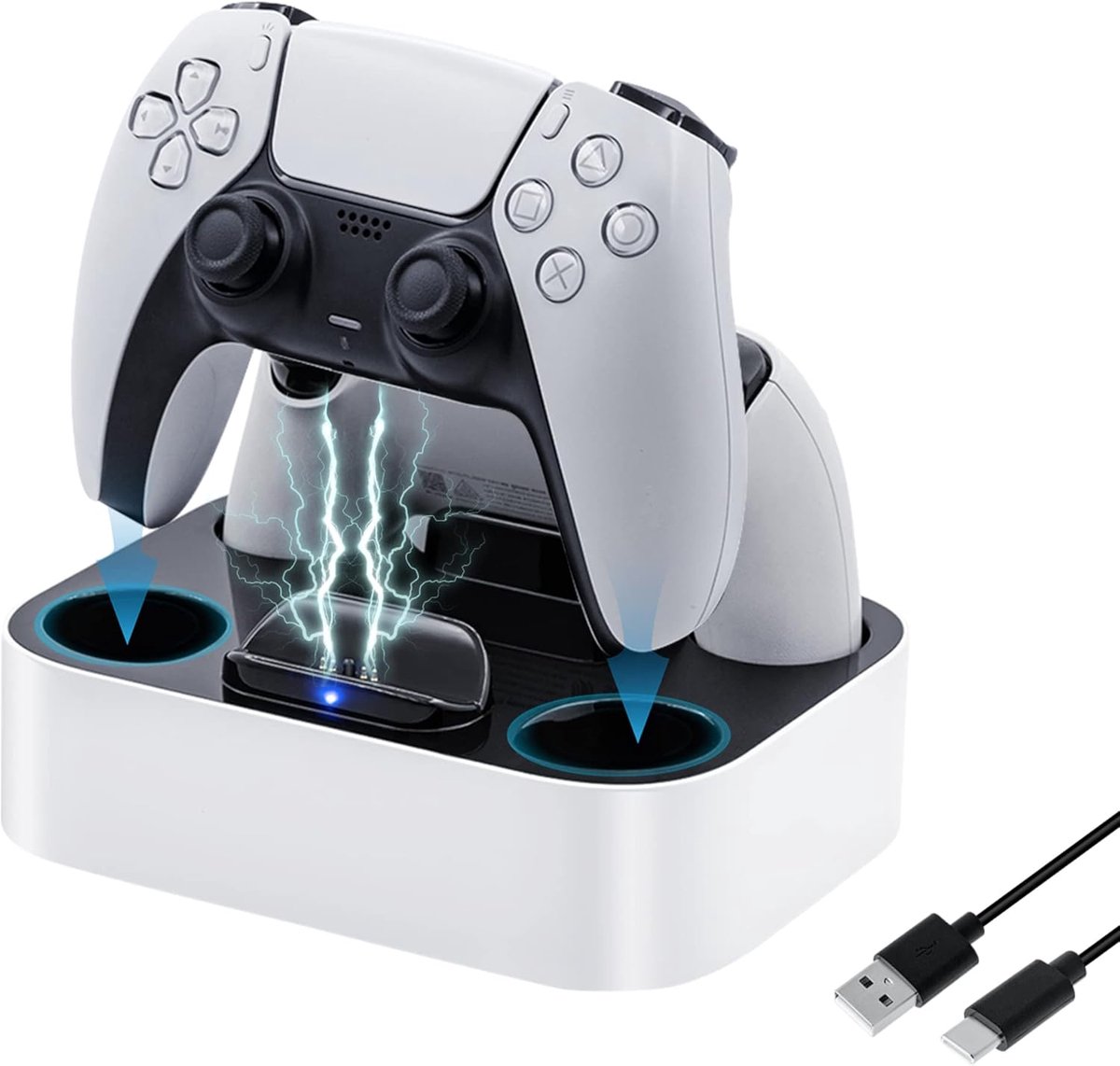 PS5 Controller Oplaadstation - Dubbele lader - LED verlichting - Blijf uren gamen - ShopVlot