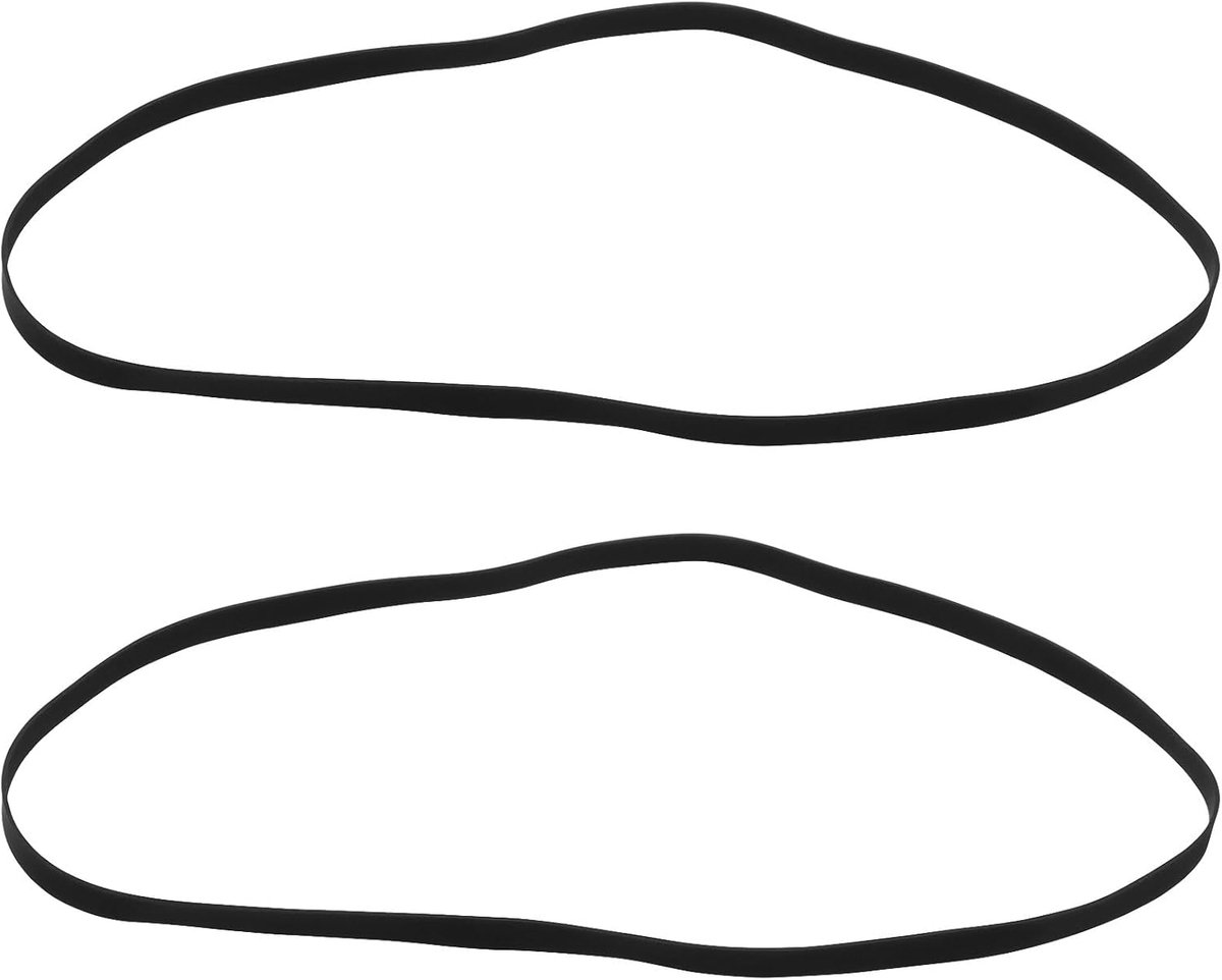SnelShoppen - 2 Stuks Zwarte Rubber Draaitafelriem voor Grammofoon Turntable Vervangingsriem 190mm Lengte 5mm Breedte