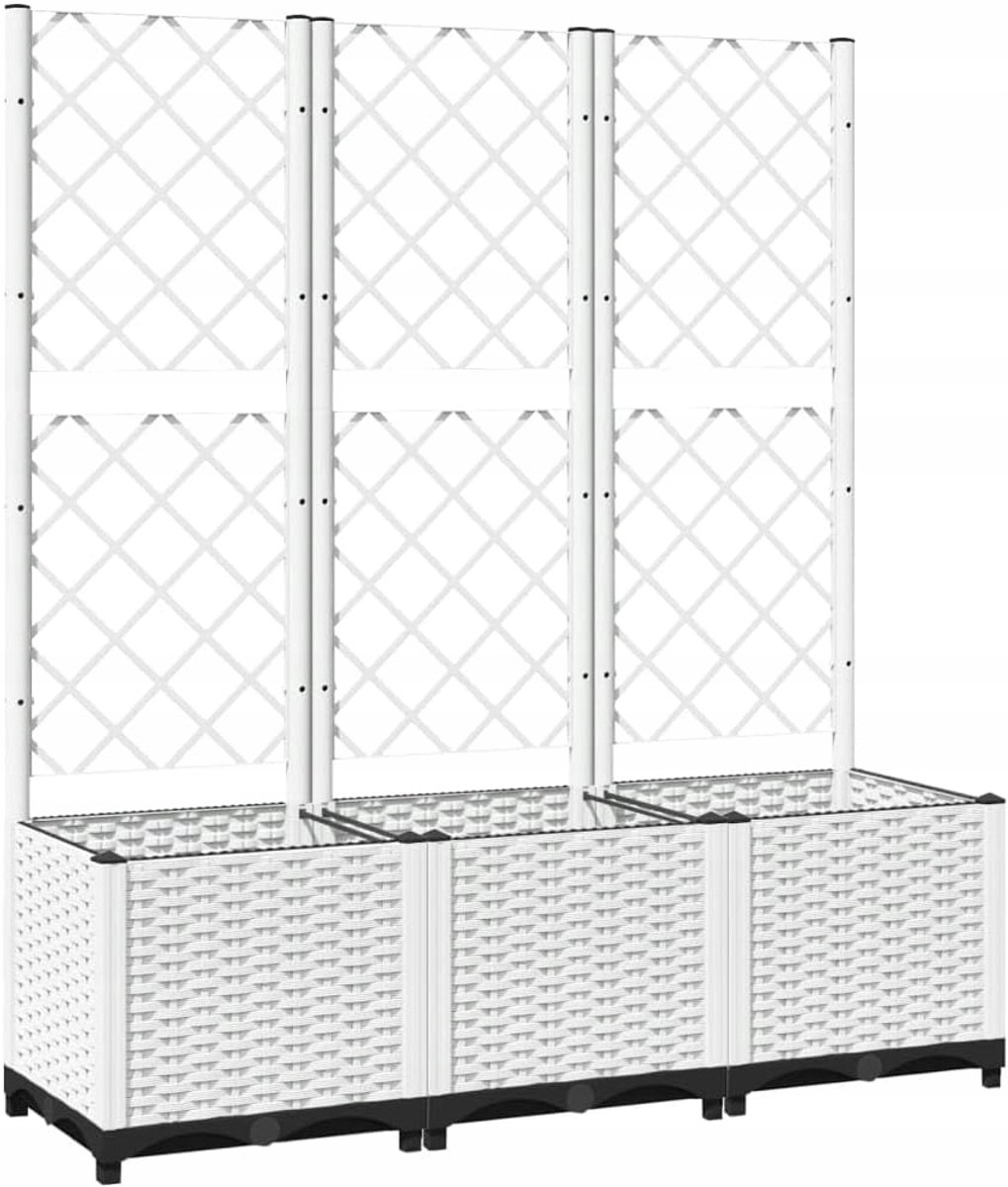 Bloembak met Trellis - Met Kunststof - 120x40x136cm