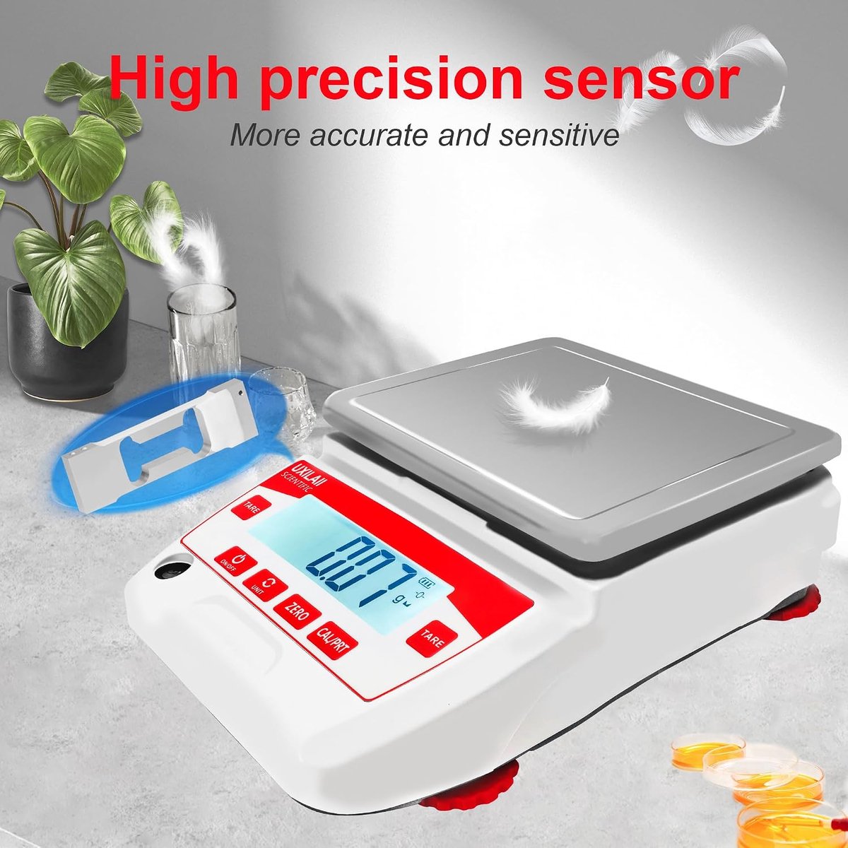 Digitale keukenweegschaal 0,01 g - hoge precisie - antislip mat - ideaal voor laboratoriumgebruik - ShopVlot