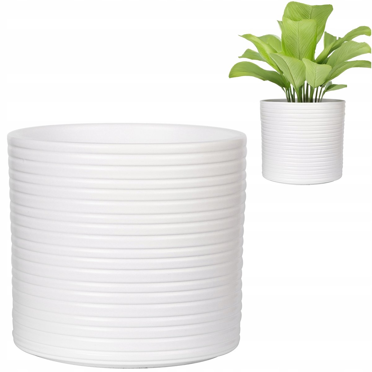 Moderne witte keramische pot 13 cm - Stijlvolle plantenbak voor balkon en huis
