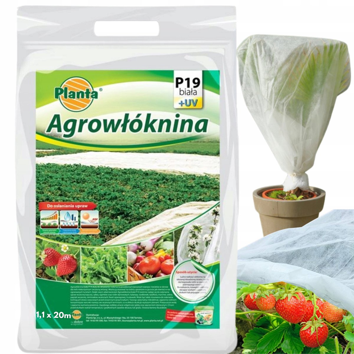 Agrotextiel 1.1x20m voor Plantenbescherming en Hogere Opbrengsten