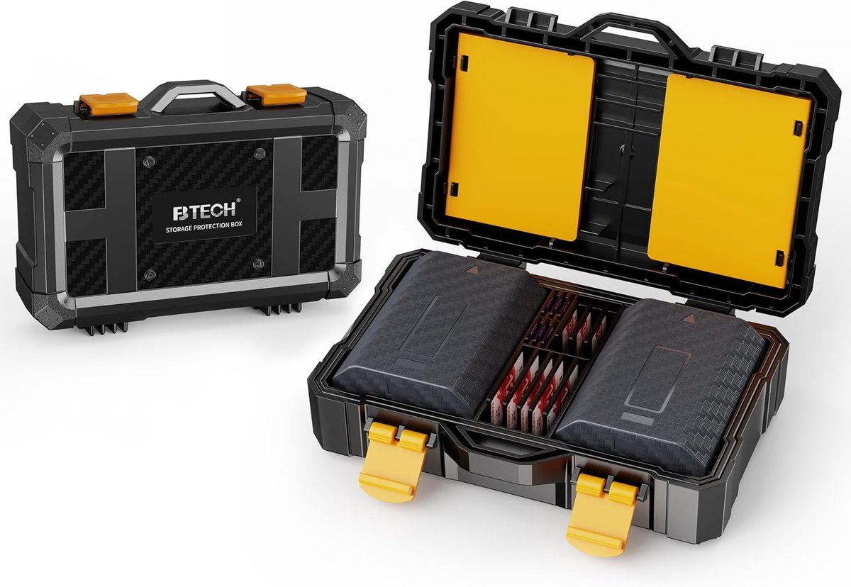 SnelShoppen - Camera Batterij & Geheugenkaart Case - 2 NP-FZ100 Batterijen en 16 Geheugenkaarten - Robuuste Opslagbox voor Fotografie - Schokbestendig