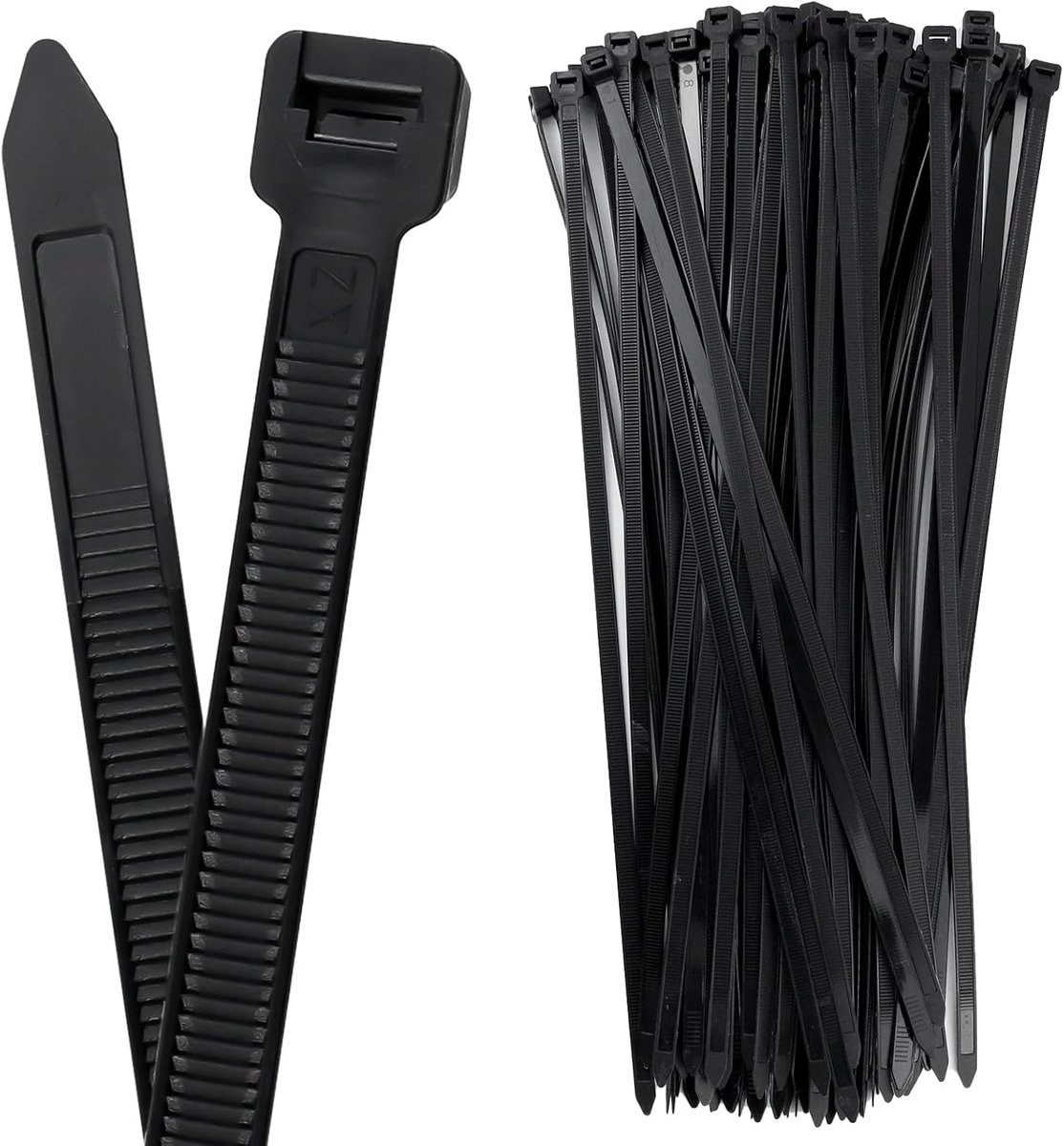 Kabelbinders - Zwarte Ties - Kabelbeheer - UV-bestendig Nylon - 450 mm 100 stuks - Zwart