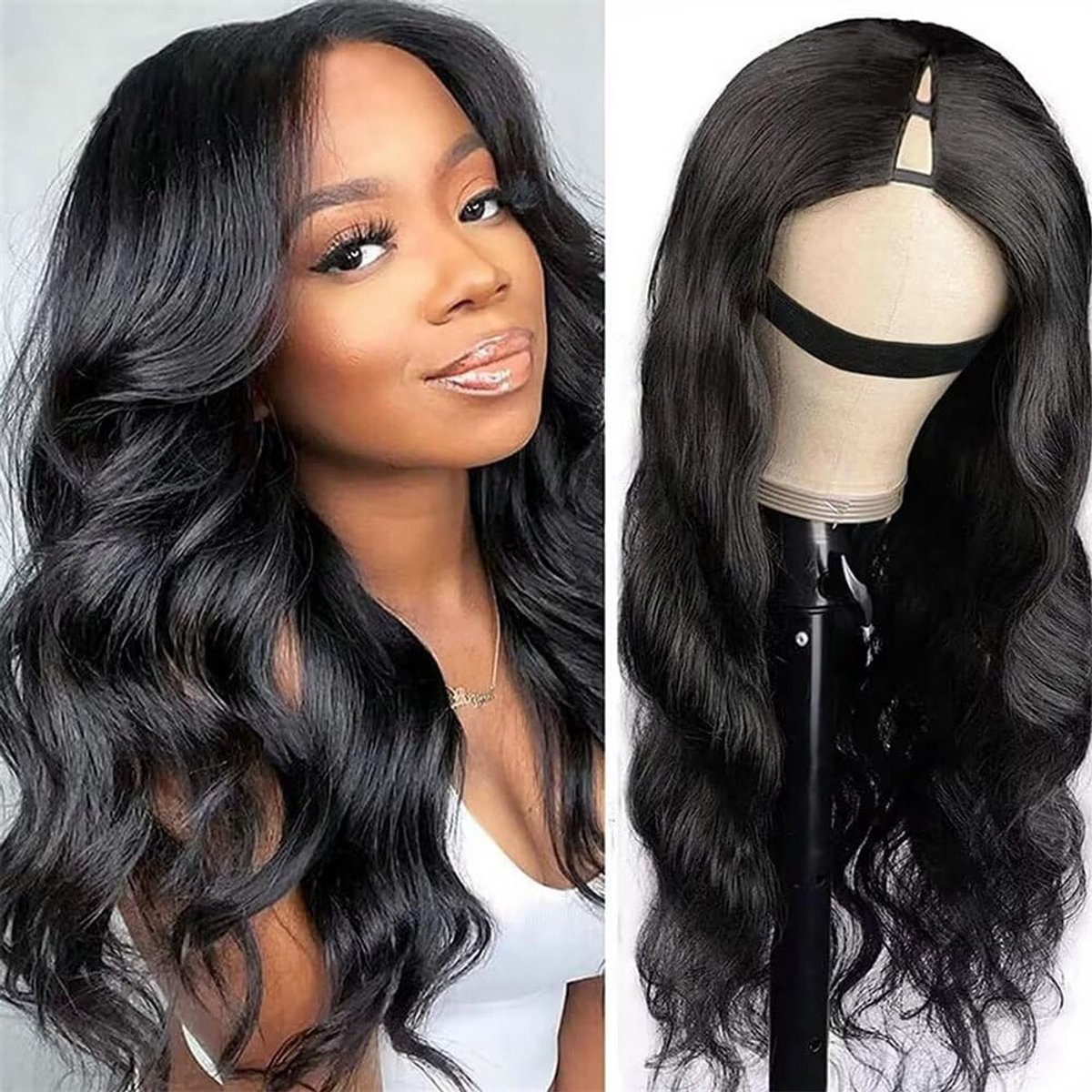 V Part Haarwerk 18 Inch - 180% Dichtheid - Geen Lijm, Geen Naaiwerk - Eenvoudig Te Installeren - ShopVlot
