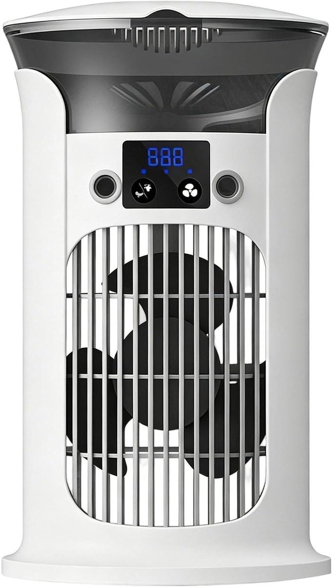 Draagbare Ventilator - Luchtkoeler Persoonlijke Airco - Persoonlijke Koeling - Verkoelende Nevel - 16x16x16 cm - Wit