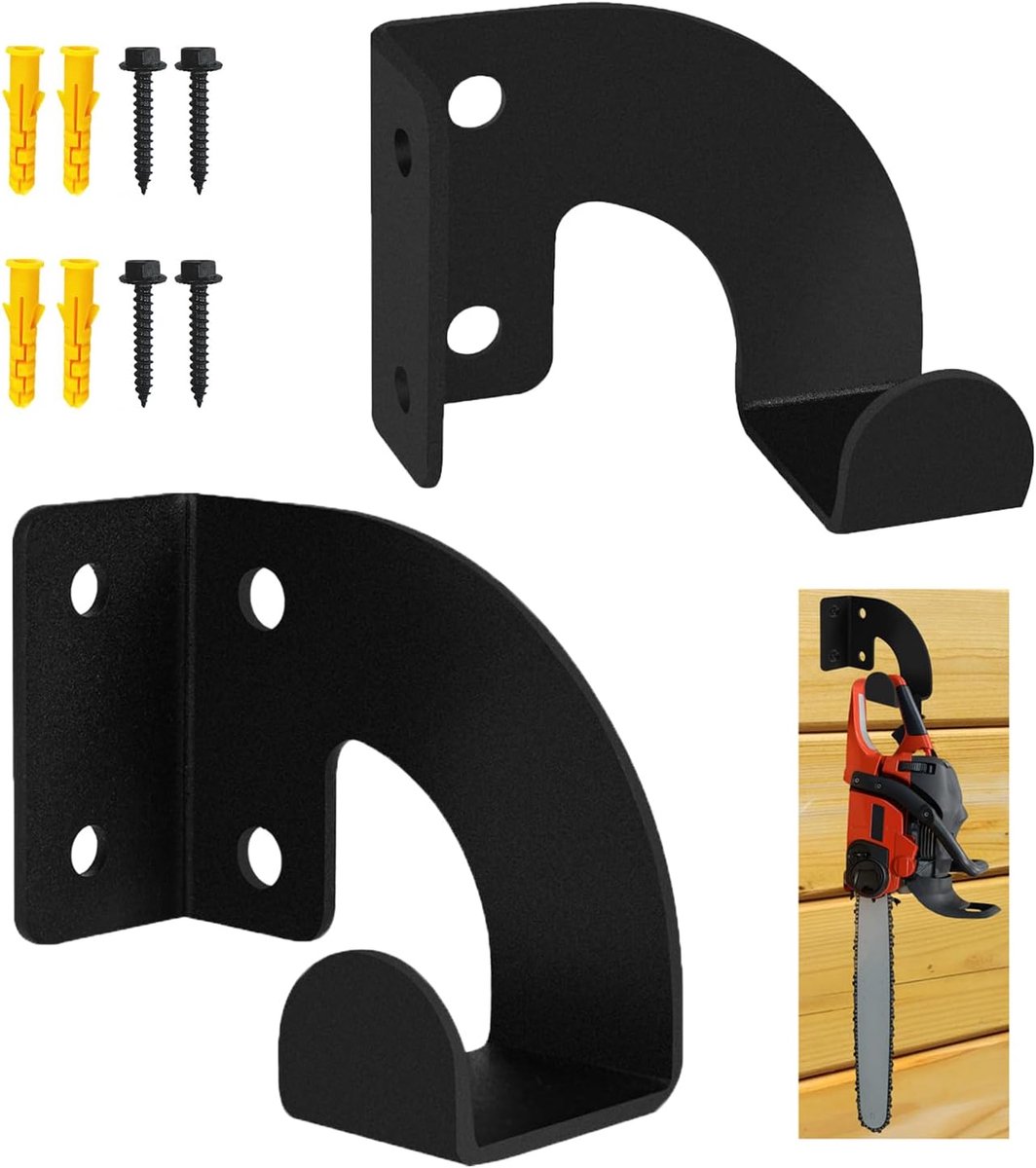 Chainsaw hanger heavy duty - 2 stuks - veelzijdig te monteren - efficiënt voor garageopslag - ShopVlot