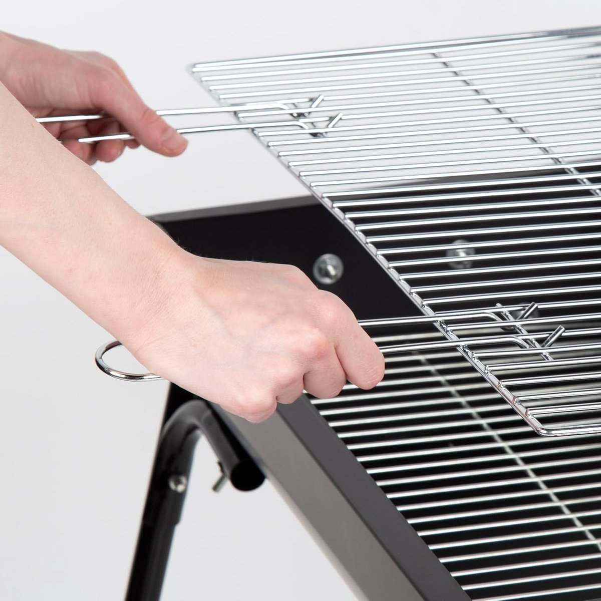Houtskoolgrill 91 x 33 x 71 cm - Matte Zwart - RVS Grill - Grote Kookcapaciteit voor Feestjes - ShopVlot