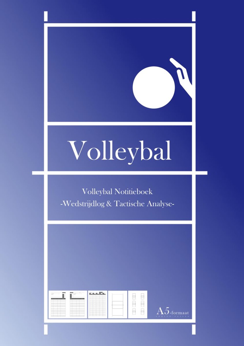 Volleybal notitieboek A5 - wedstrijdlog & tactische analyse - ideaal voor coaches en spelers - ShopVlot