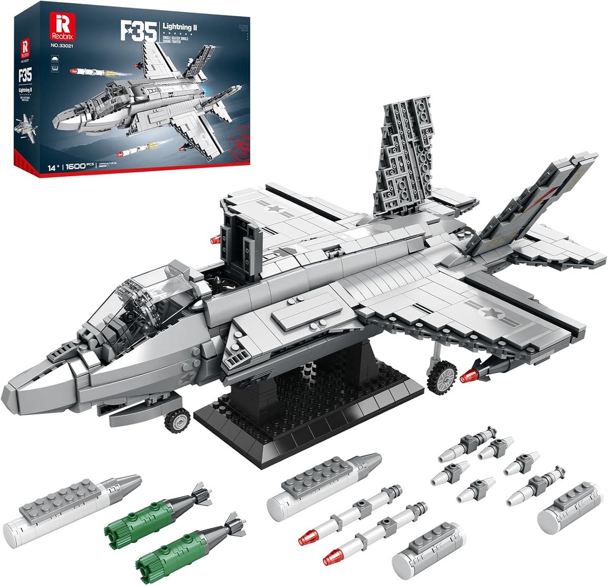 Constructieset F-35 militaire straaljager - 33021 - gedetailleerd model - voor mannen en jongens - ShopVlot