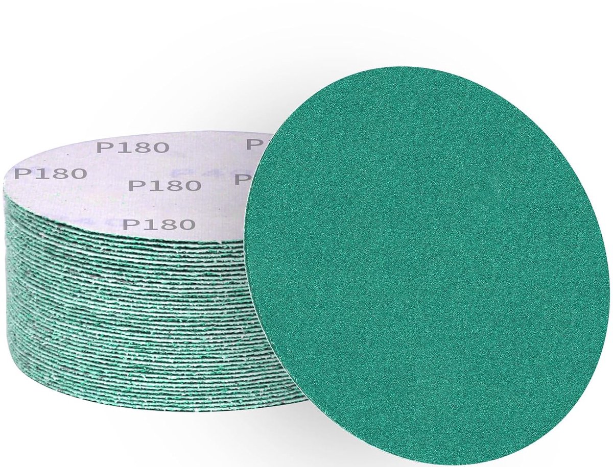 Schuurpapier 150mm 50 stuks - 180 grit - Velcro - Geschikt voor hout en metaal - ShopVlot