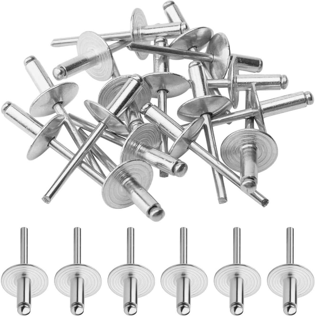 Blindklinknagels 4,8x16 mm - Aluminium met Grote Kop - Corrosiebestendig - Voor Bevestiging van Meubilair - ShopVlot