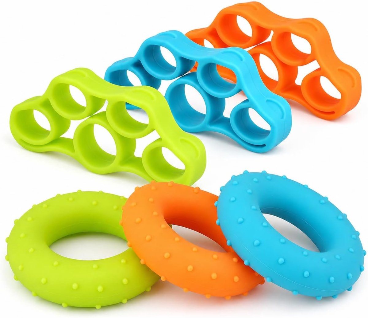 Handgreep set 6 stuks - hoogwaardige silicone - gripversterking - ideaal voor krachttraining - ShopVlot