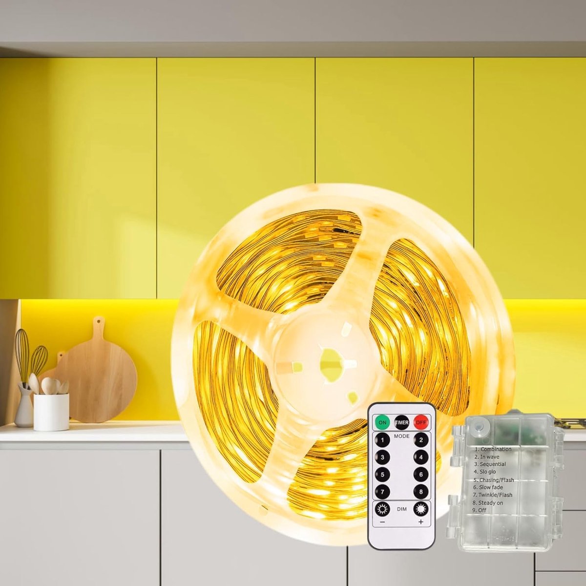 LED strip 3m - 90 leds - warm wit 3000K - waterdicht en dimbaar - ShopVlot