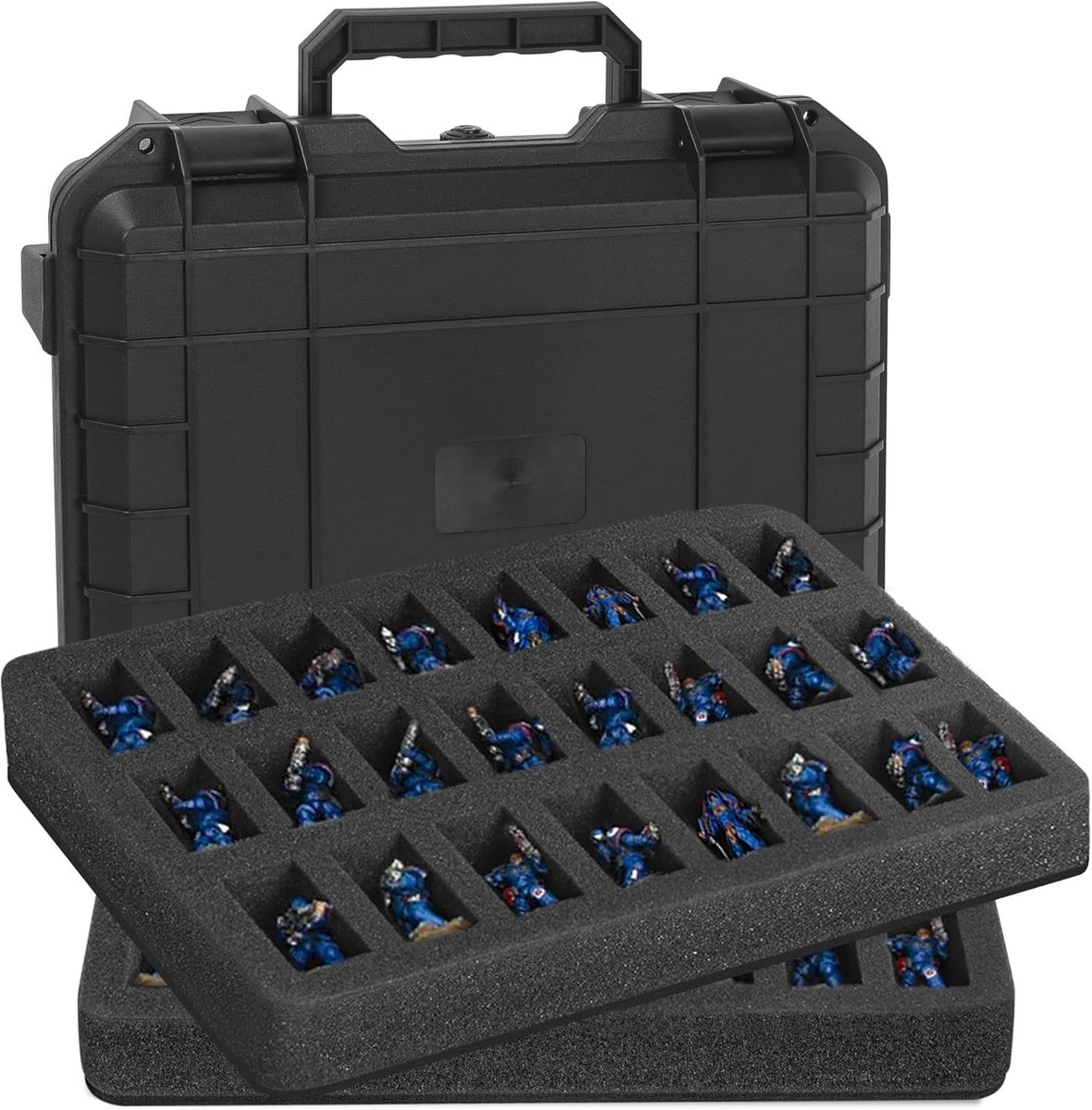 Transportbox voor miniaturen 108 vakken - harde buitenkant - zachte schuimvoering - ideaal voor veilig vervoer - ShopVlot