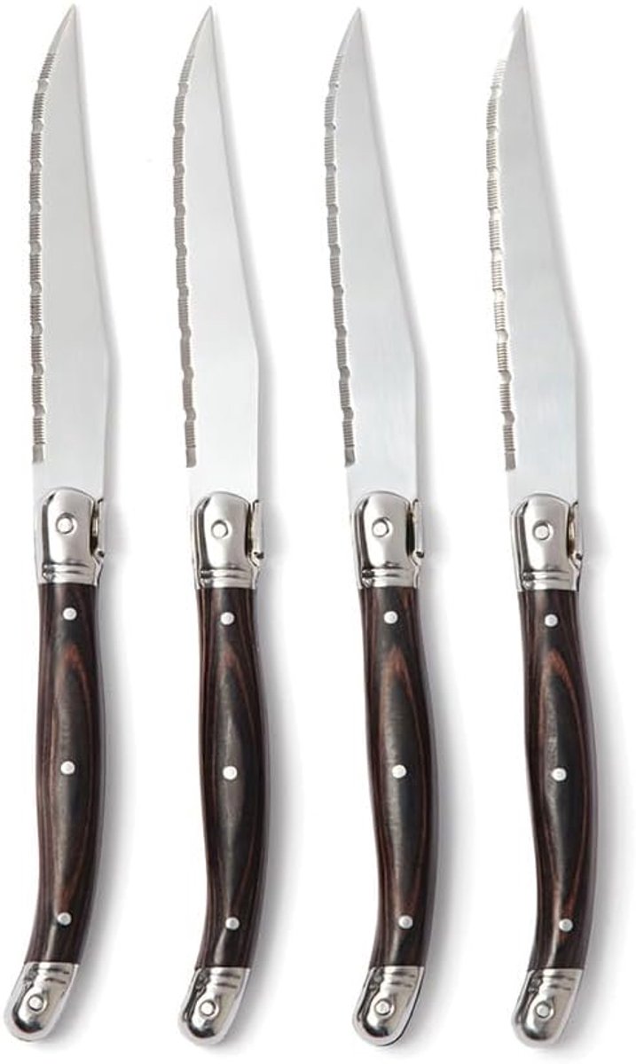 Steakmessenset 6-delig - RVS lemmet - Ergonomische handgreep - Perfect voor steaks - ShopVlot