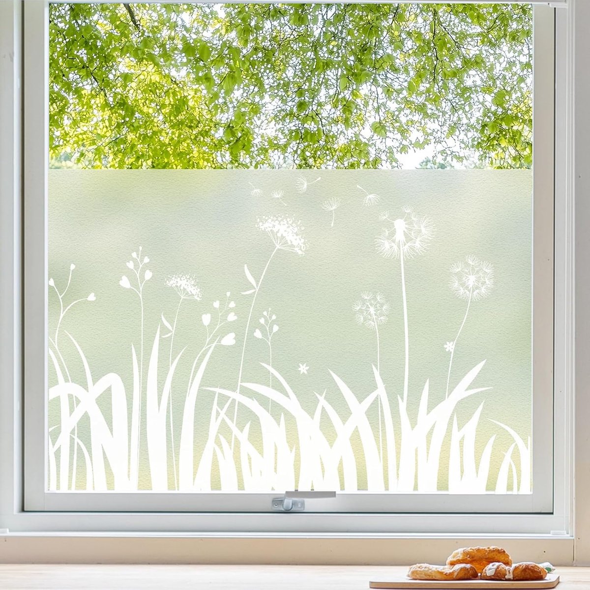 Raamfolie Opaque - Dandelion Design - Melkglas Effect - Privacy voor Badkamer - ShopVlot