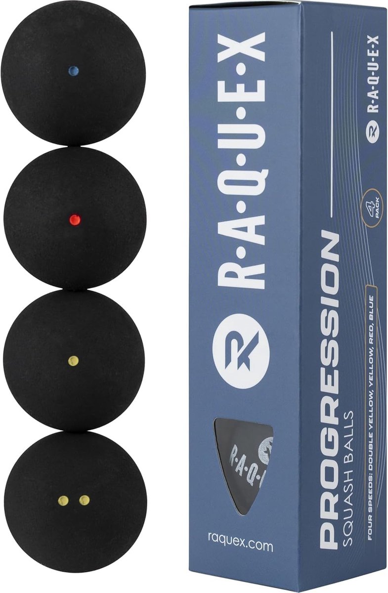 Squashball Progressie - 4 Stuks - Verschillende Snelheden - Ideaal voor Beginners en Gevorderden - ShopVlot