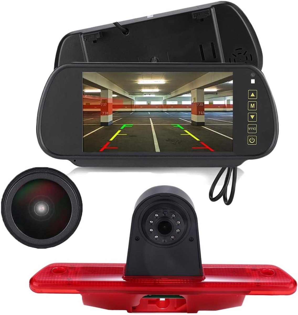 Achteruitkijkspiegelmonitor 7 inch - HD 1280p - nachtzicht - vermindert blinde hoek - ShopVlot