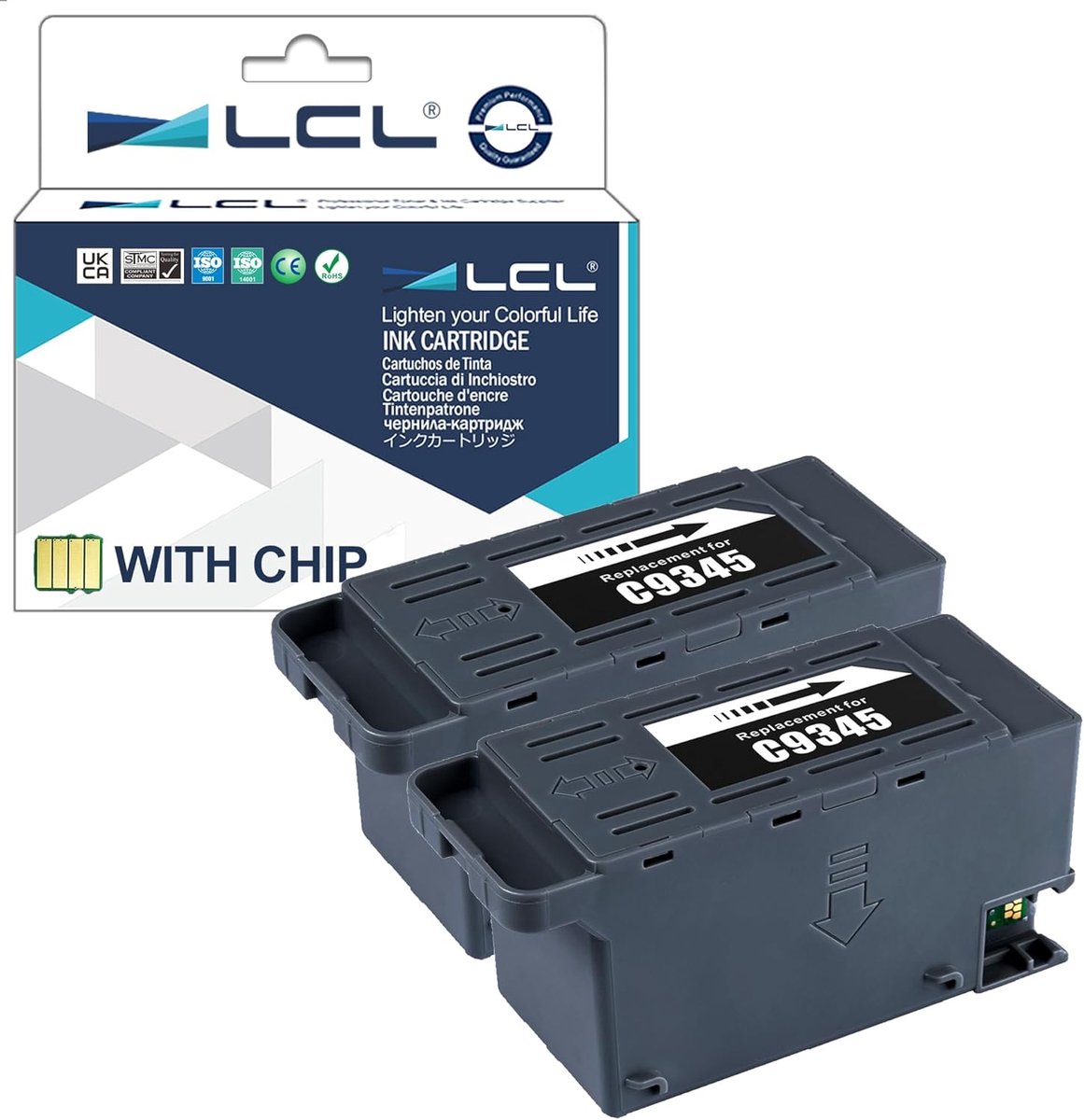 Inkt onderhoudsbox C9345 2 stuks - vervanging voor Epson ET-5880 ET-5850 ET-5800 - eenvoudig te installeren - ShopVlot