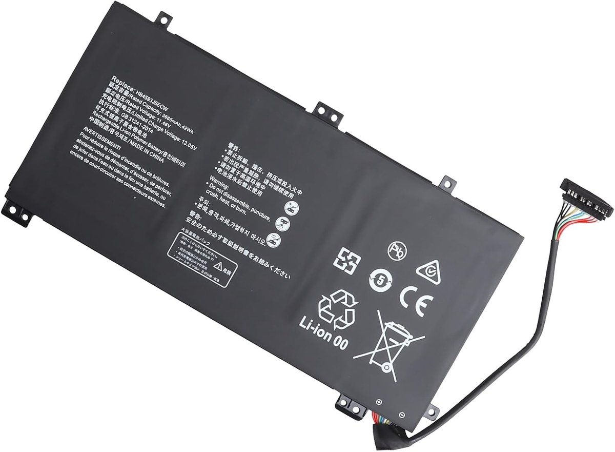 Laptop batterij HB4593J6ECW - Lithium-ion - 3665 mAh - Geschikt voor Huawei MateBook 13 - ShopVlot