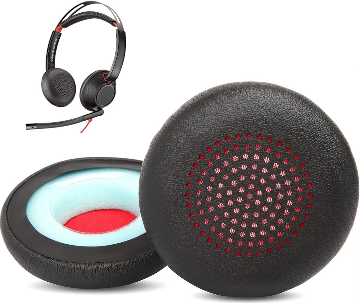 Oorkussen vervangingspad - zacht protein leder - optimaal comfort - noise reduction - ShopVlot