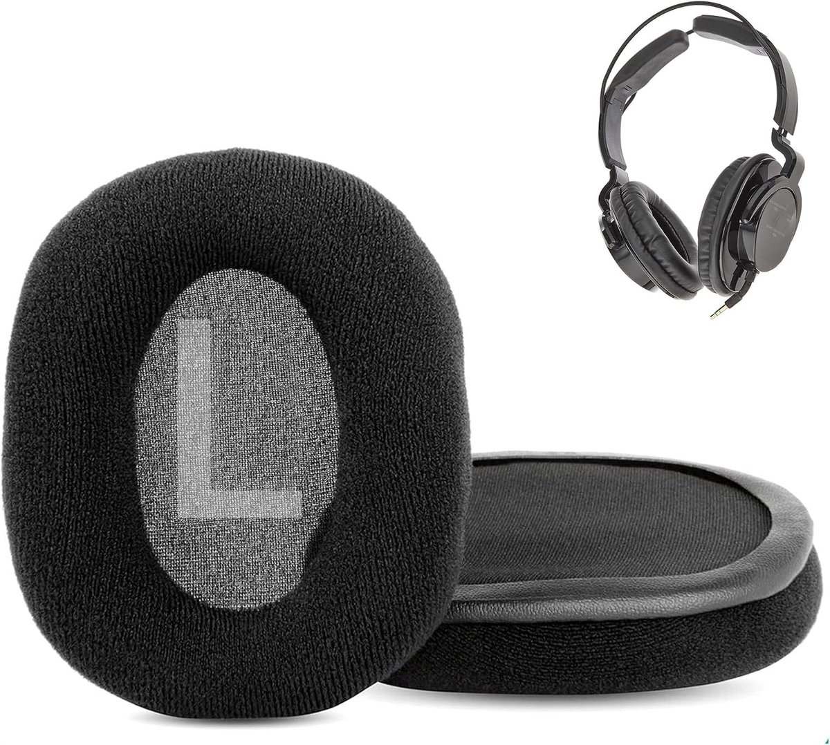 Oorkussens vervangend voor Superlux HD661 - zachte stof - hoge dichtheid schuim - comfortabel luisteren - ShopVlot