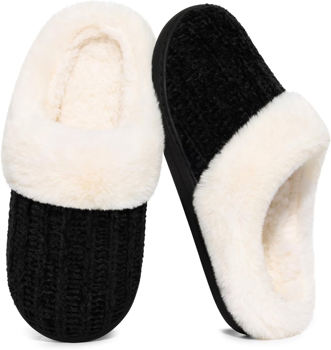 Winterpantoffels dames - warm gebreid - fleece gevoerd - comfortabele en antislip - ShopVlot