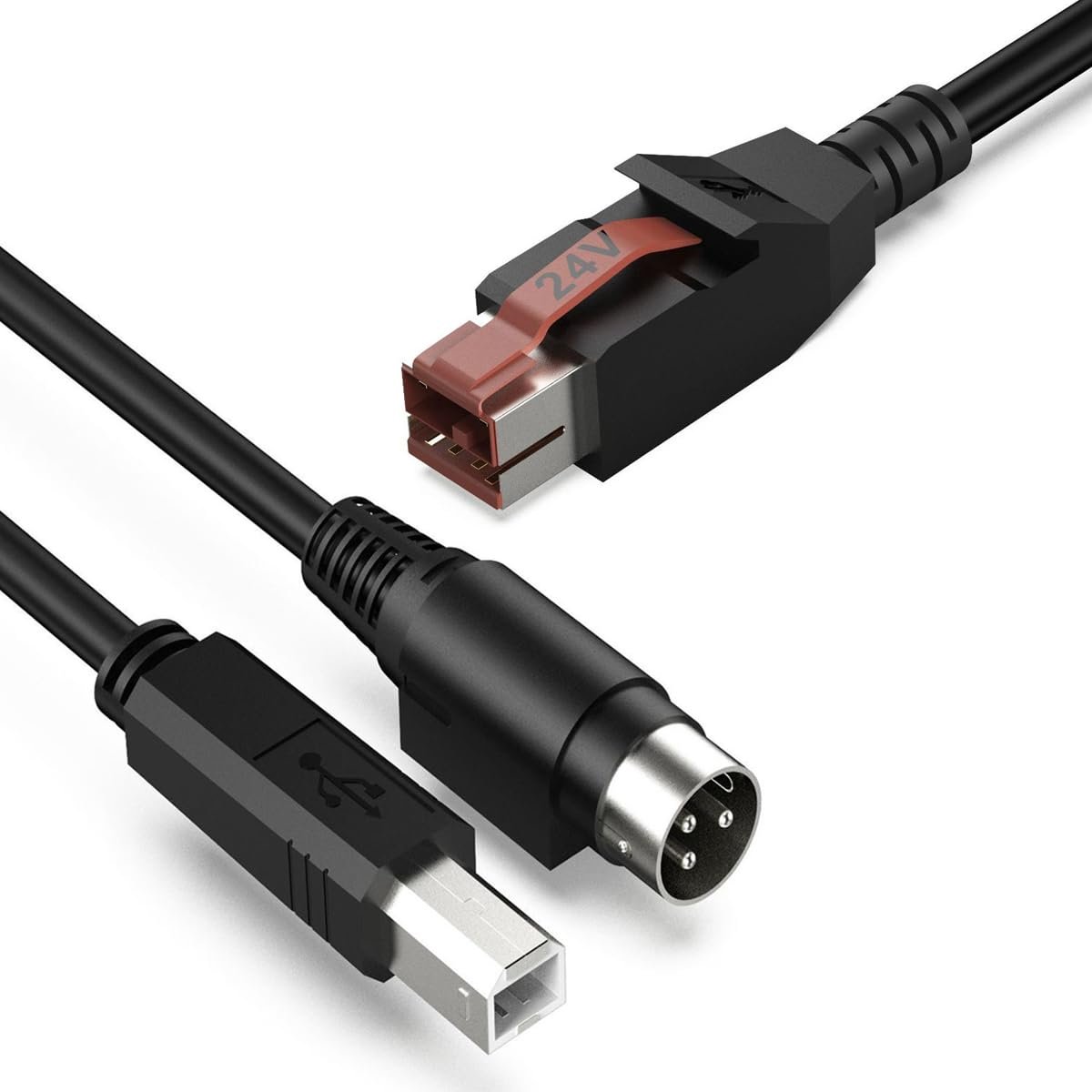 USB Y-splitter kabel 24V - 3 Pin - Voor barcode scanner en bonprinter - Perfect voor EPoS systemen - ShopVlot