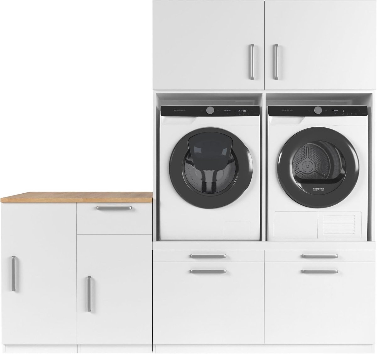 wasmachine kast 700(D)*2230(B)*2110(H) mm - wit - stijlvol ontwerp - ruimtebesparend en ergonomisch - ShopVlot
