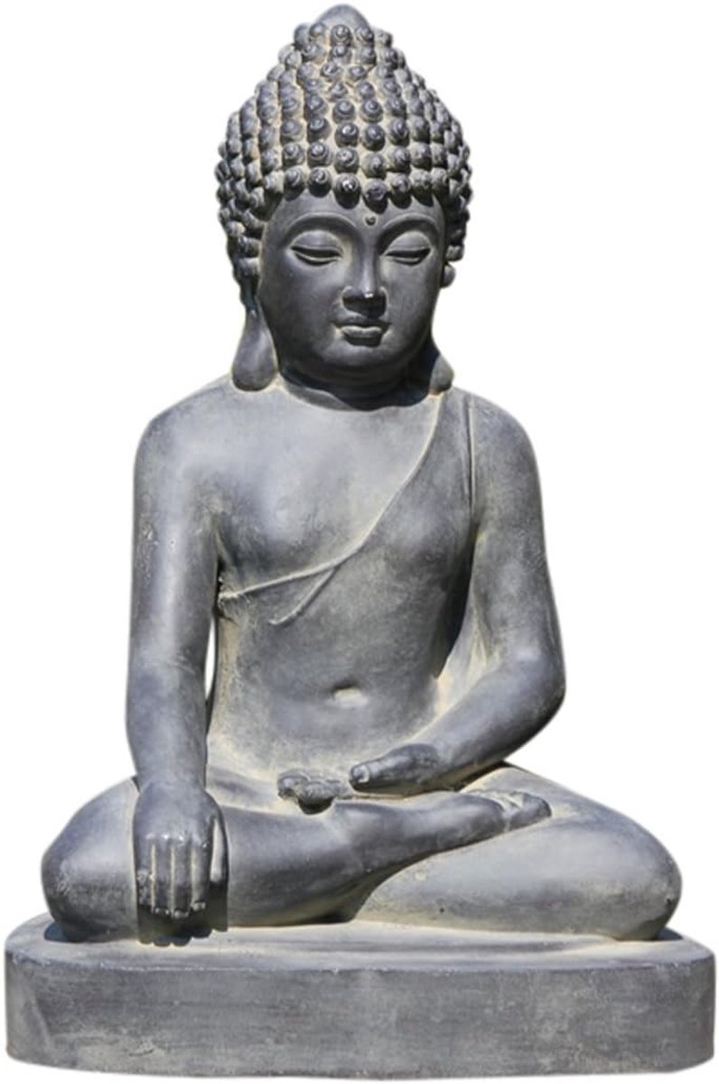 Buddha Ornament - groot - donkergrijs - sierlijke tuinfunctie - ShopVlot