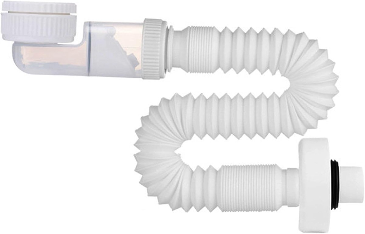 Sifon 1 1/4 inch - ruimtebesparend - flexibel drainafvoerslang - voorkomt nare geuren - ShopVlot