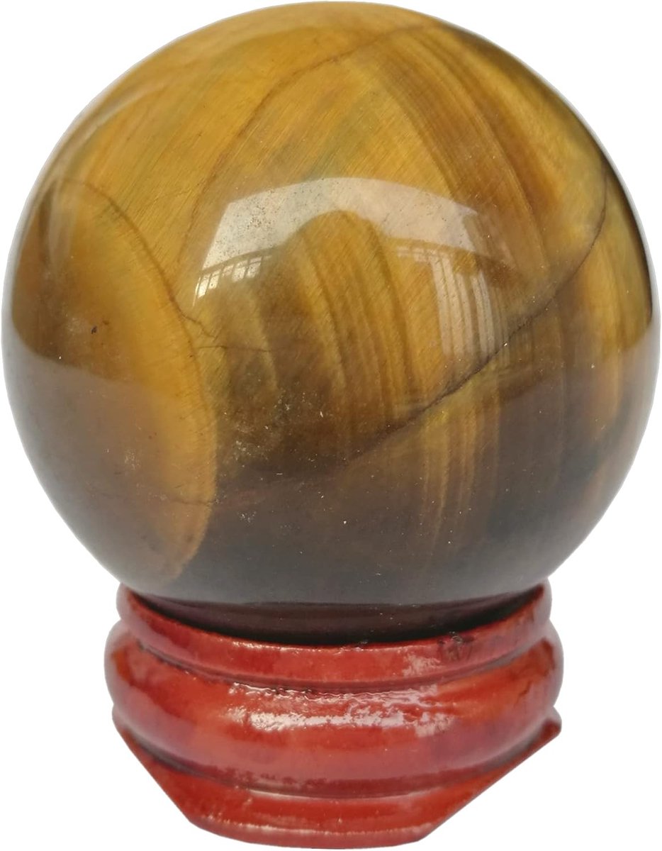 Kristallen Bol 40mm - Tiger Eye - Feng Shui Aura Decor - Ideaal voor Meditatie - ShopVlot